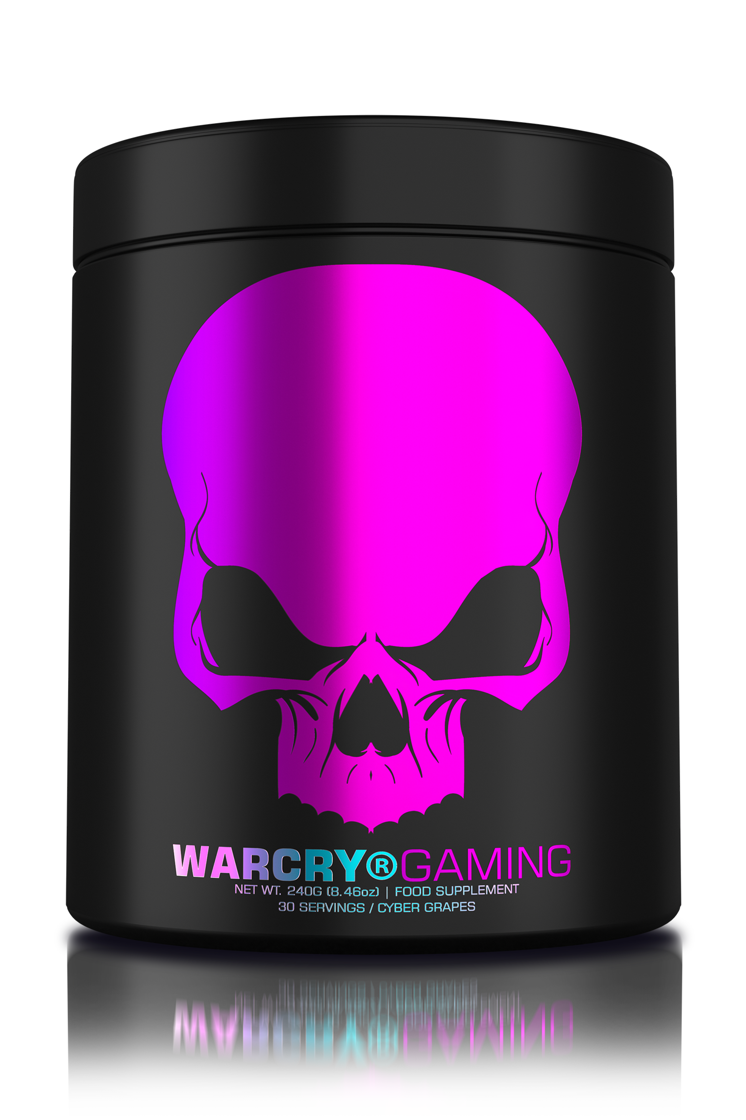 WARCRY GAMING 240g 30serv - Supplement for intense gaming sessions which stimulates cognitive function, provides energy, improves memory, reduces stress, and promotes efficient rehydration with cyber grapes flavor
