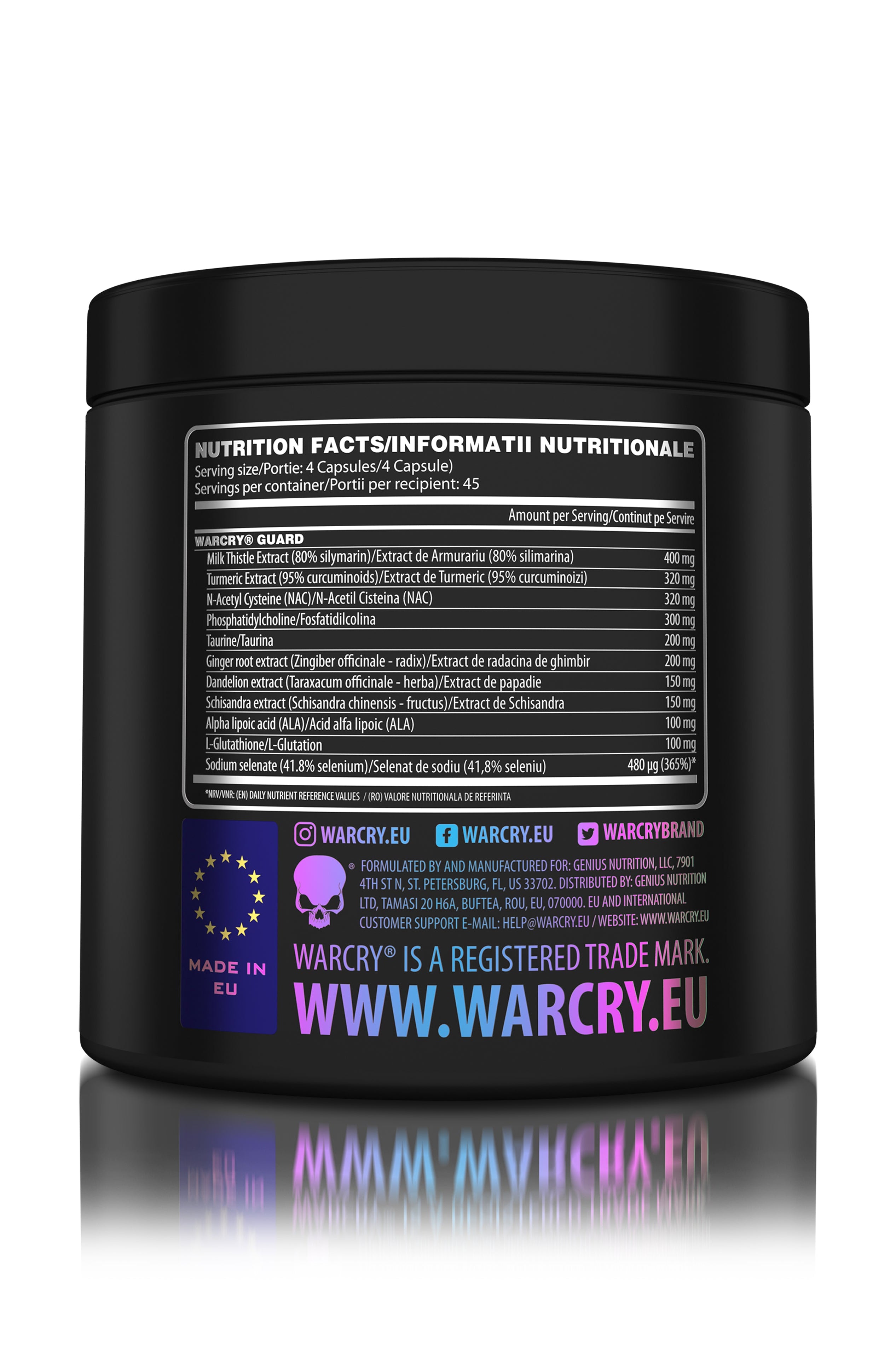 WARCRY GUARD 180caps 45serv - Supplement with anti-inflammatory effects for liver and lung protection, providing vital support for optimal organ function