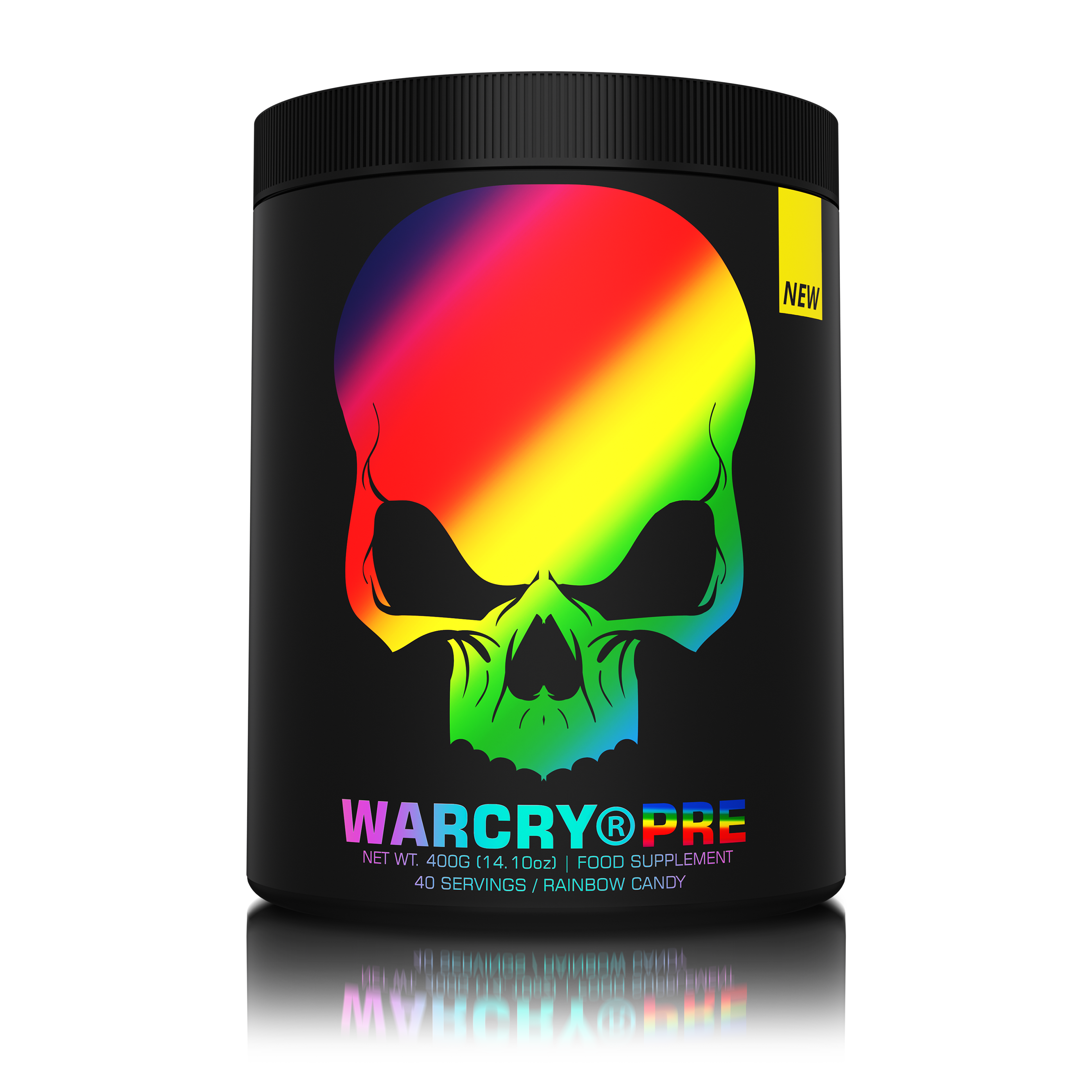 WARCRY PRE 400g -
Pre-workout supplement for energy, pump, endurance and focus suitable for intense workouts with rainbow candy flavor