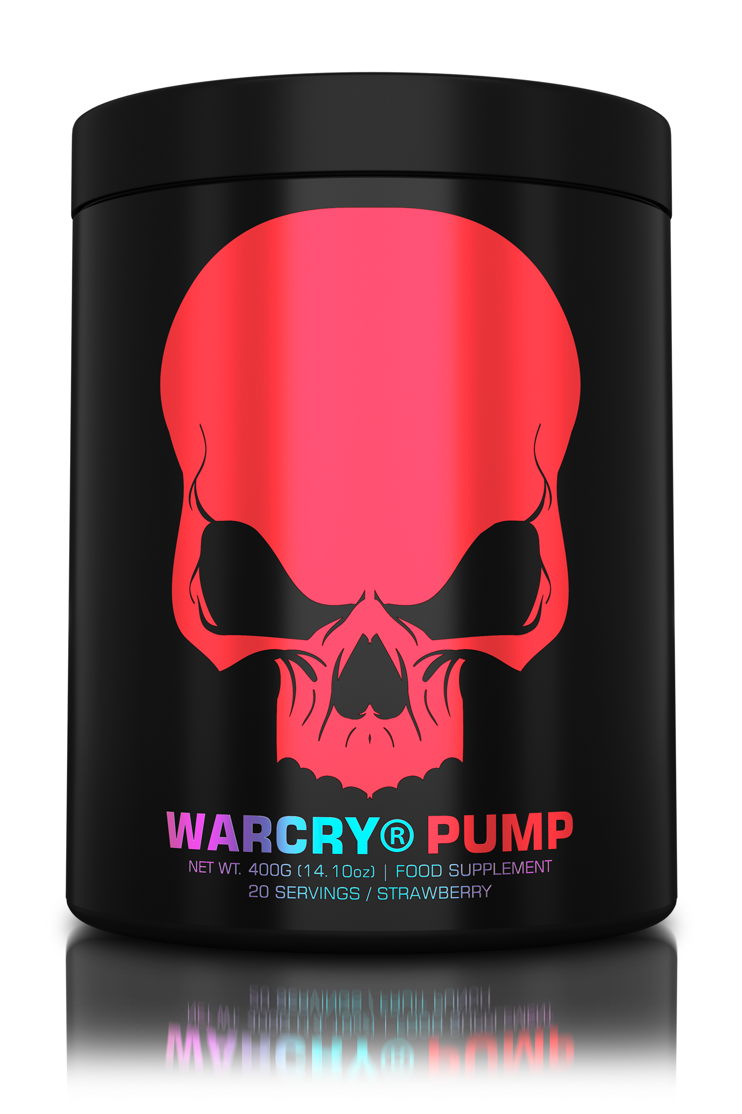 WARCRY PUMP 400g 20serv - Caffeine-free pre-workout supplement for muscle pump and endurance perfect for late workouts with strawberry flavor
