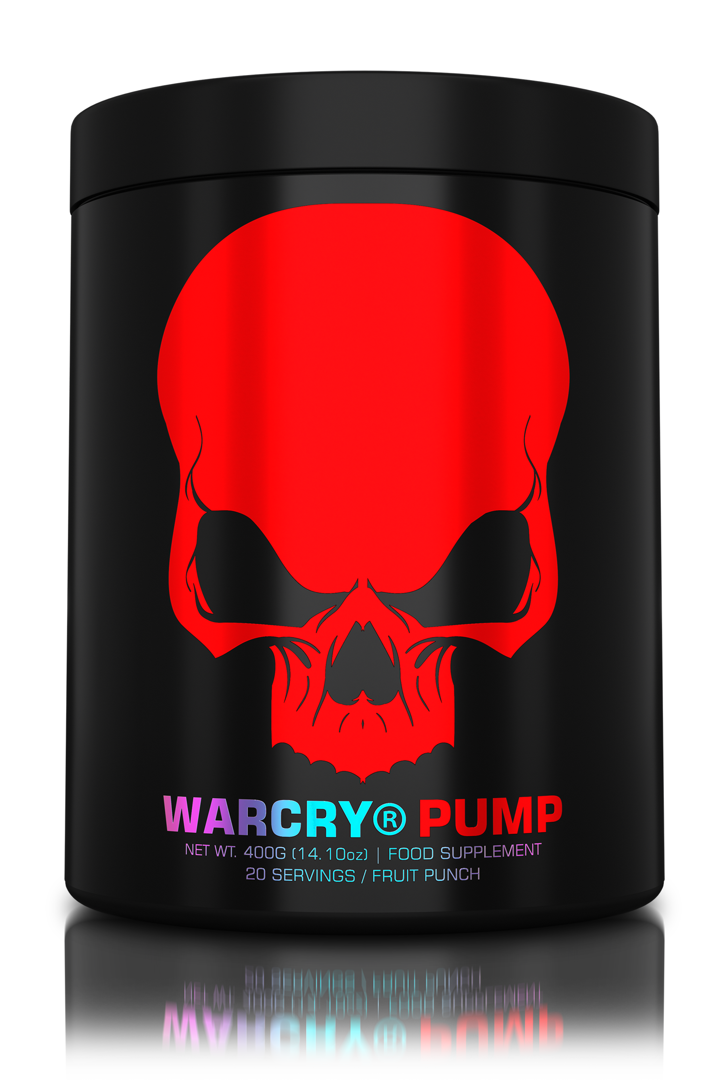 WARCRY PUMP 400g 20serv - Caffeine-free pre-workout supplement for muscle pump and endurance perfect for late workouts with fruit punch flavor