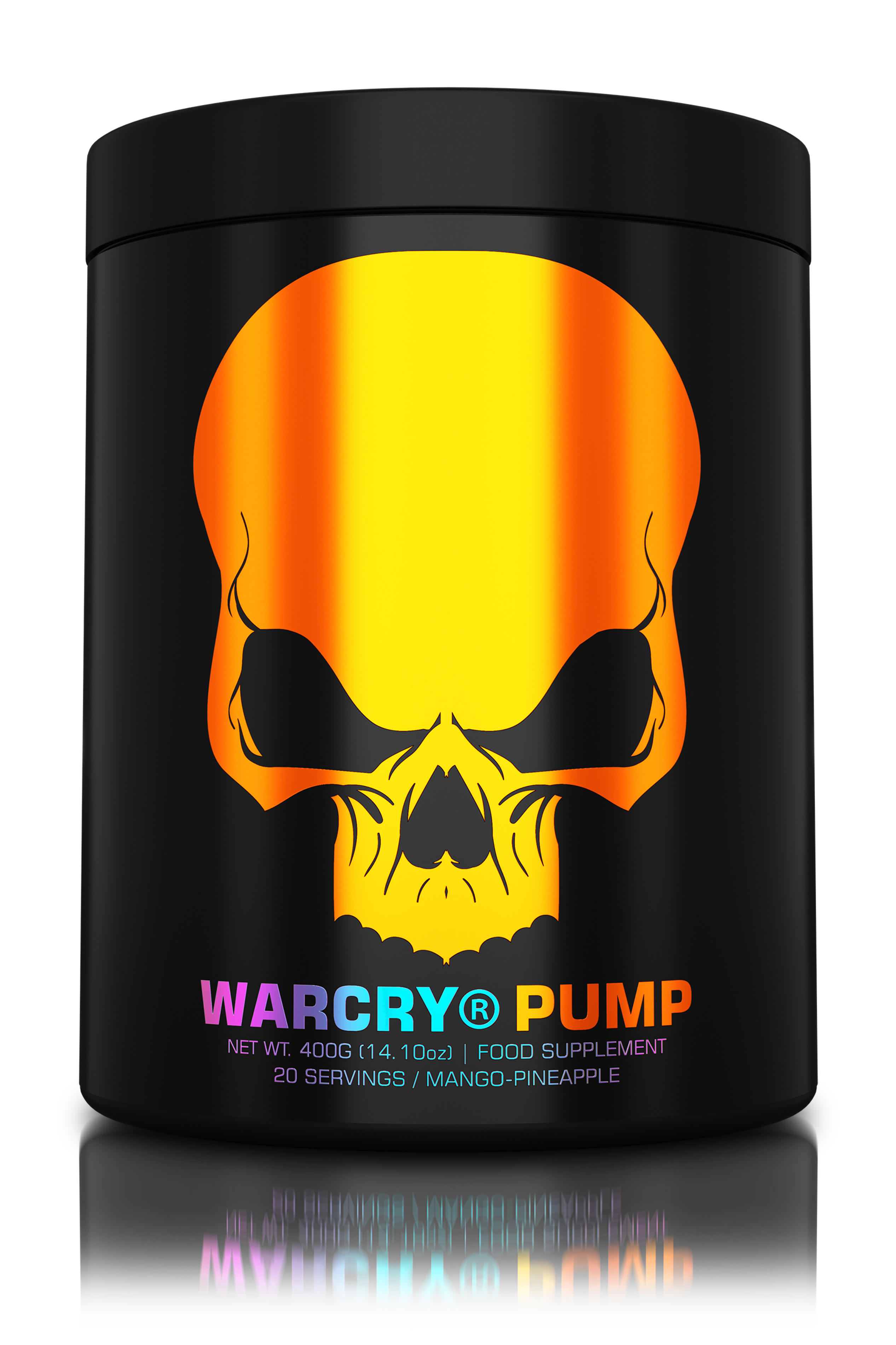 WARCRY PUMP 400g 20serv - Caffeine-free pre-workout supplement for muscle pump and endurance perfect for late workouts with mango pineapple flavor