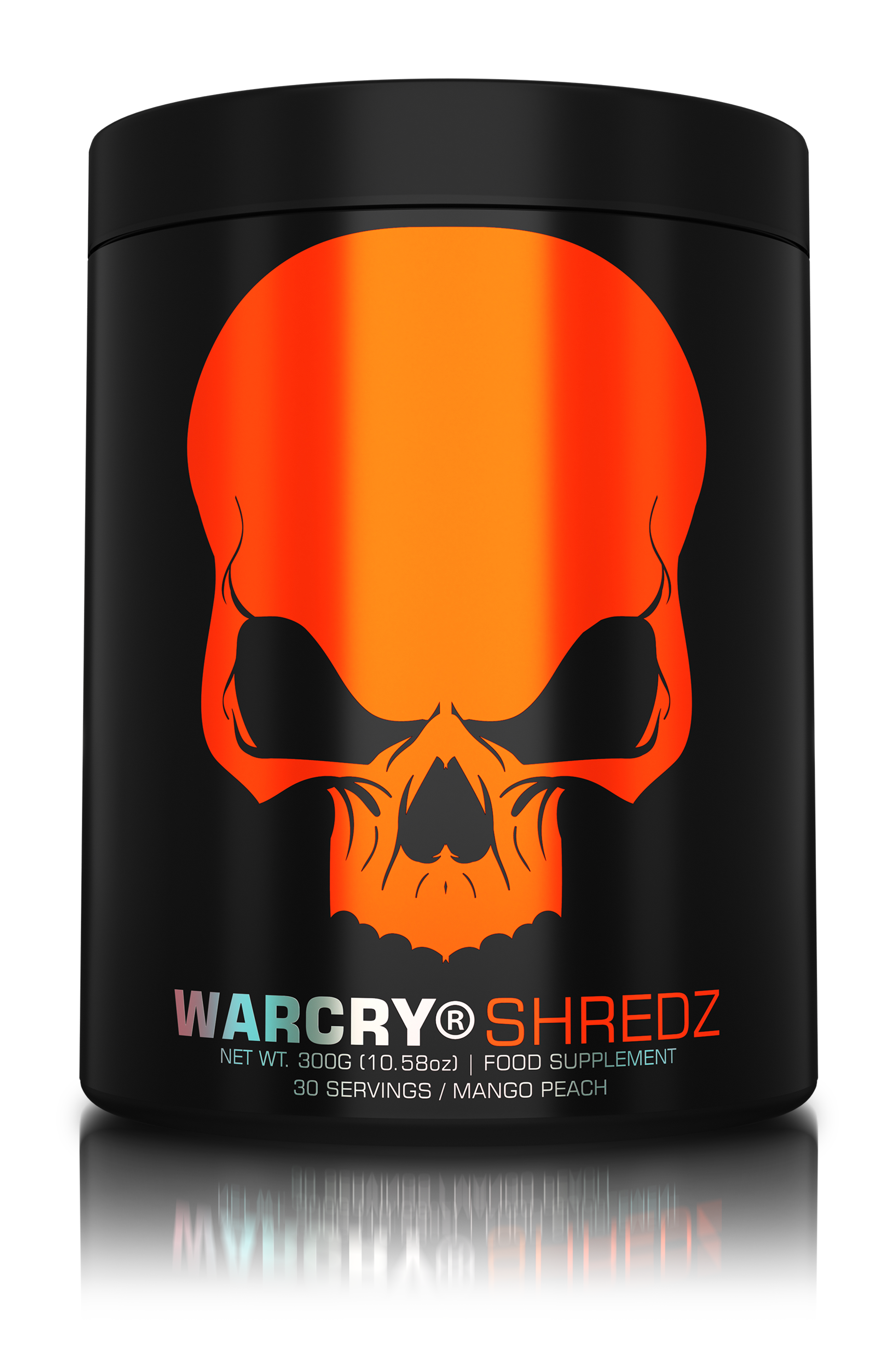 WARCRY SHREDZ 300g 30serv - Pre-workout supplement with thermogenic effects for energy, intense pumps, fat burning, increased endurance and reduced appetite with mango peach flavor