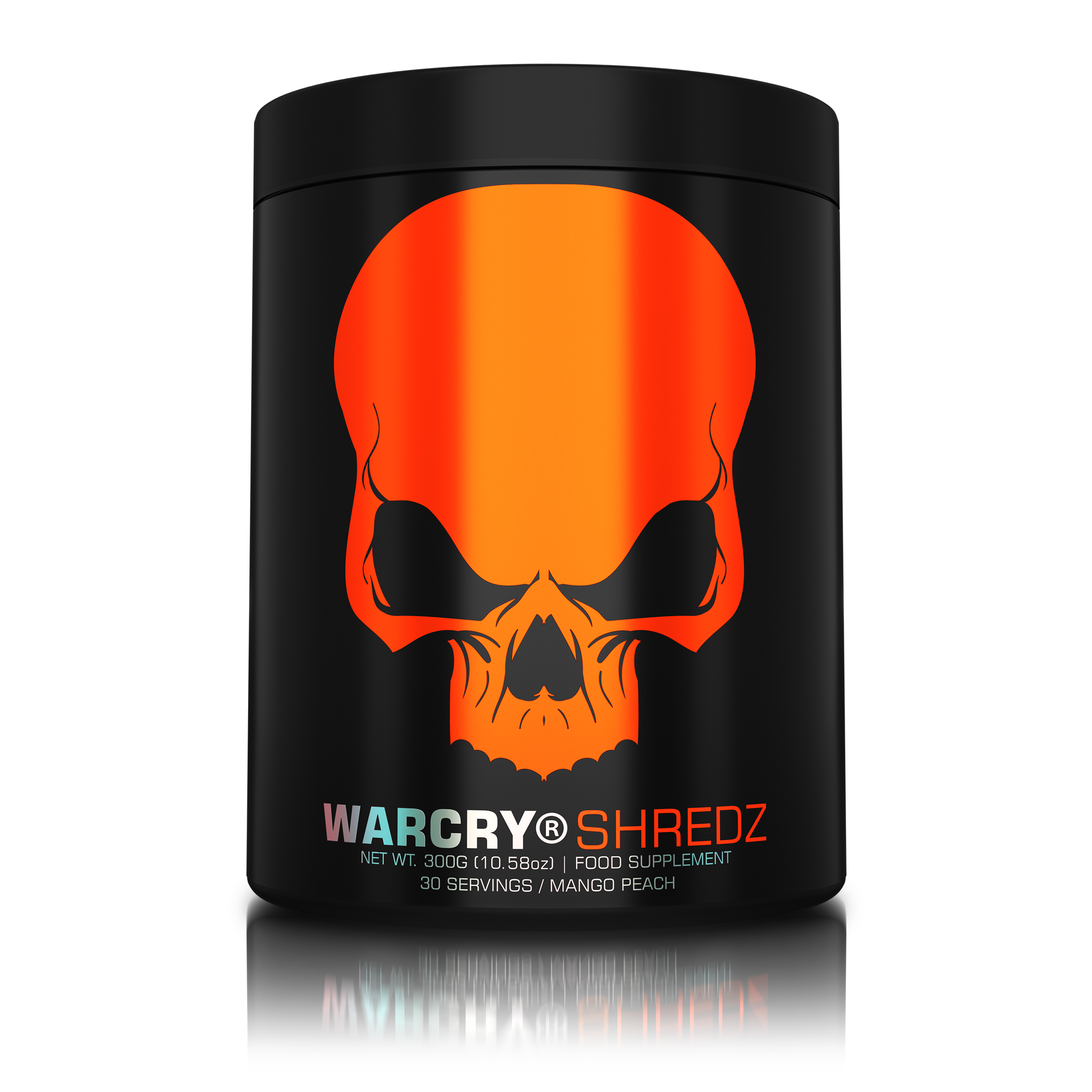 WARCRY SHREDZ 300g 30serv - Pre-workout supplement with thermogenic effects for energy, intense pumps, fat burning, increased endurance and reduced appetite with mango peach flavor