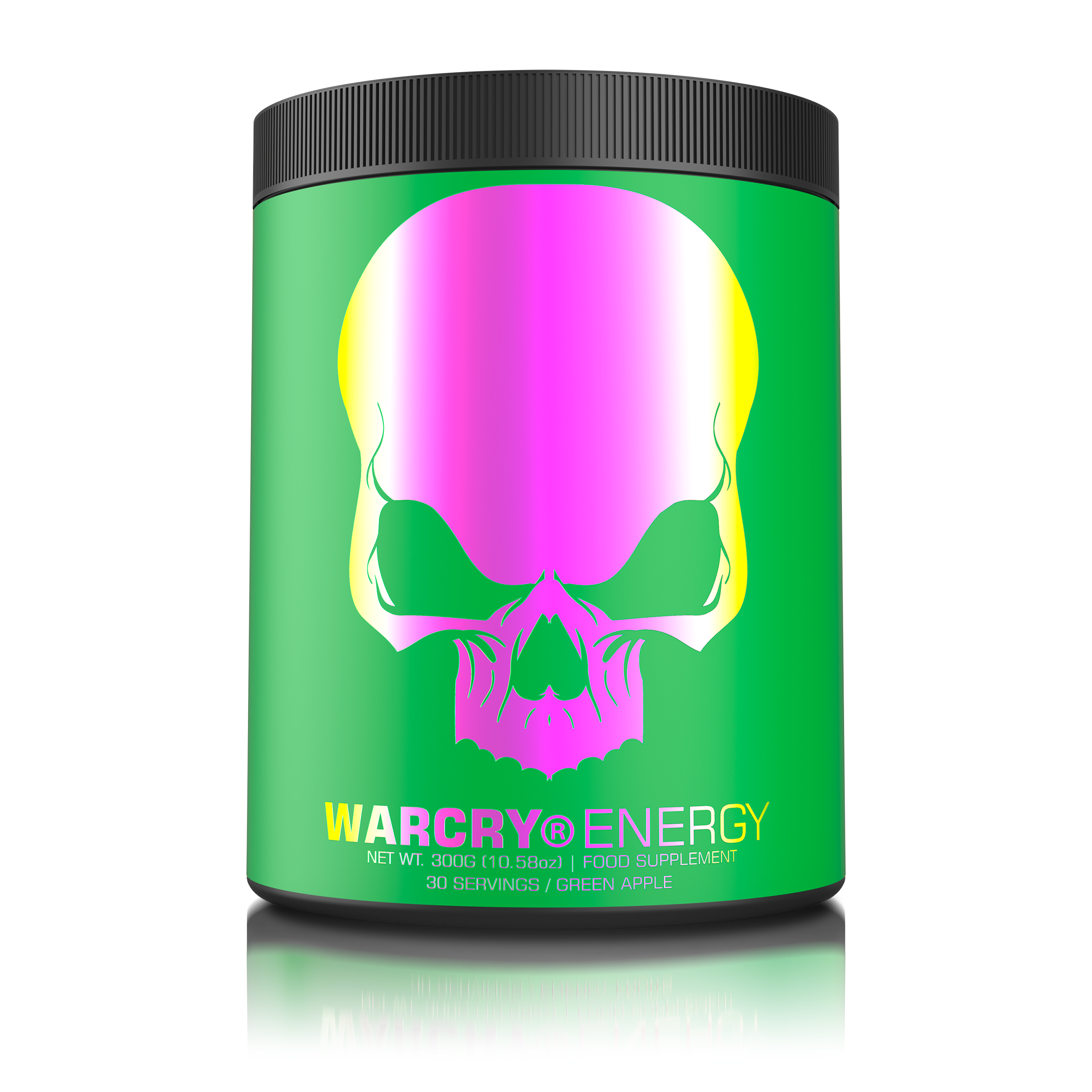 WARCRY ENERGY 300g 30serv - Pre-workout supplement for energy and focus with electrolytes from coconut water for balanced hydration during workouts with green apple flavor