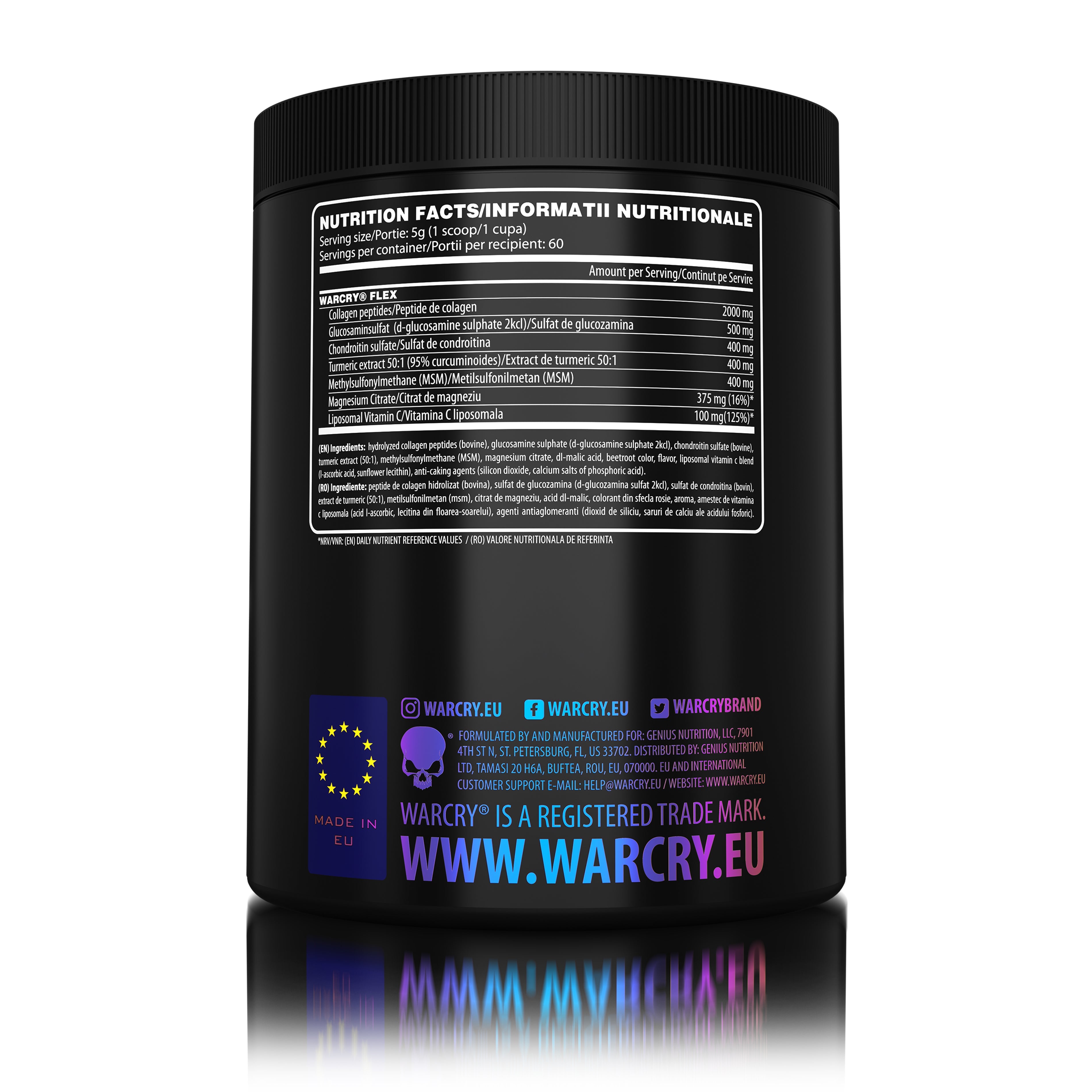 WARCRY FLEX 300g 60serv - Natural supplement for joint health, helping to restore and maintain their mobility and functionality in powder form with grapes and plums flavor