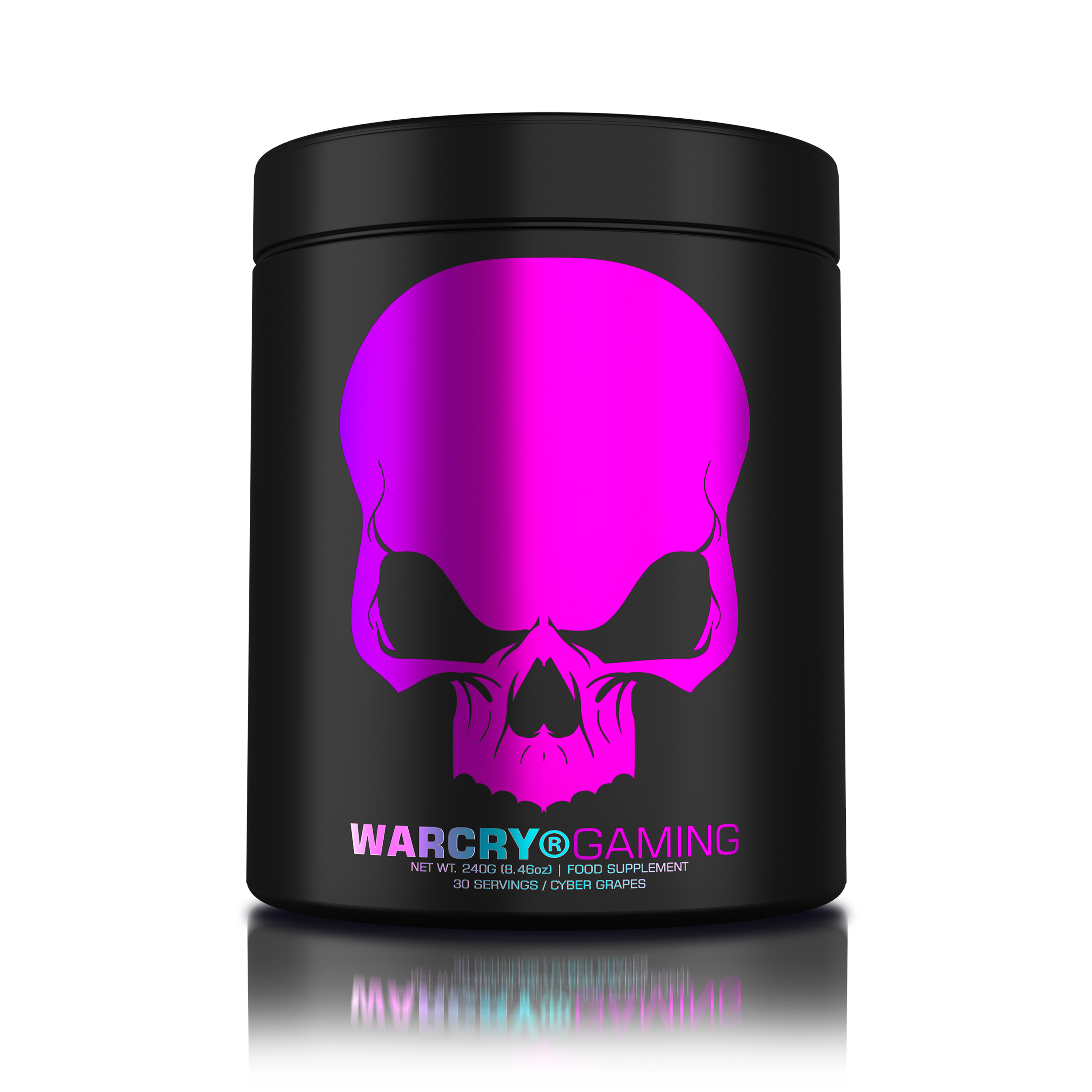 WARCRY GAMING 240g 30serv - Supplement for intense gaming sessions which stimulates cognitive function, provides energy, improves memory, reduces stress, and promotes efficient rehydration with cyber grapes flavor 