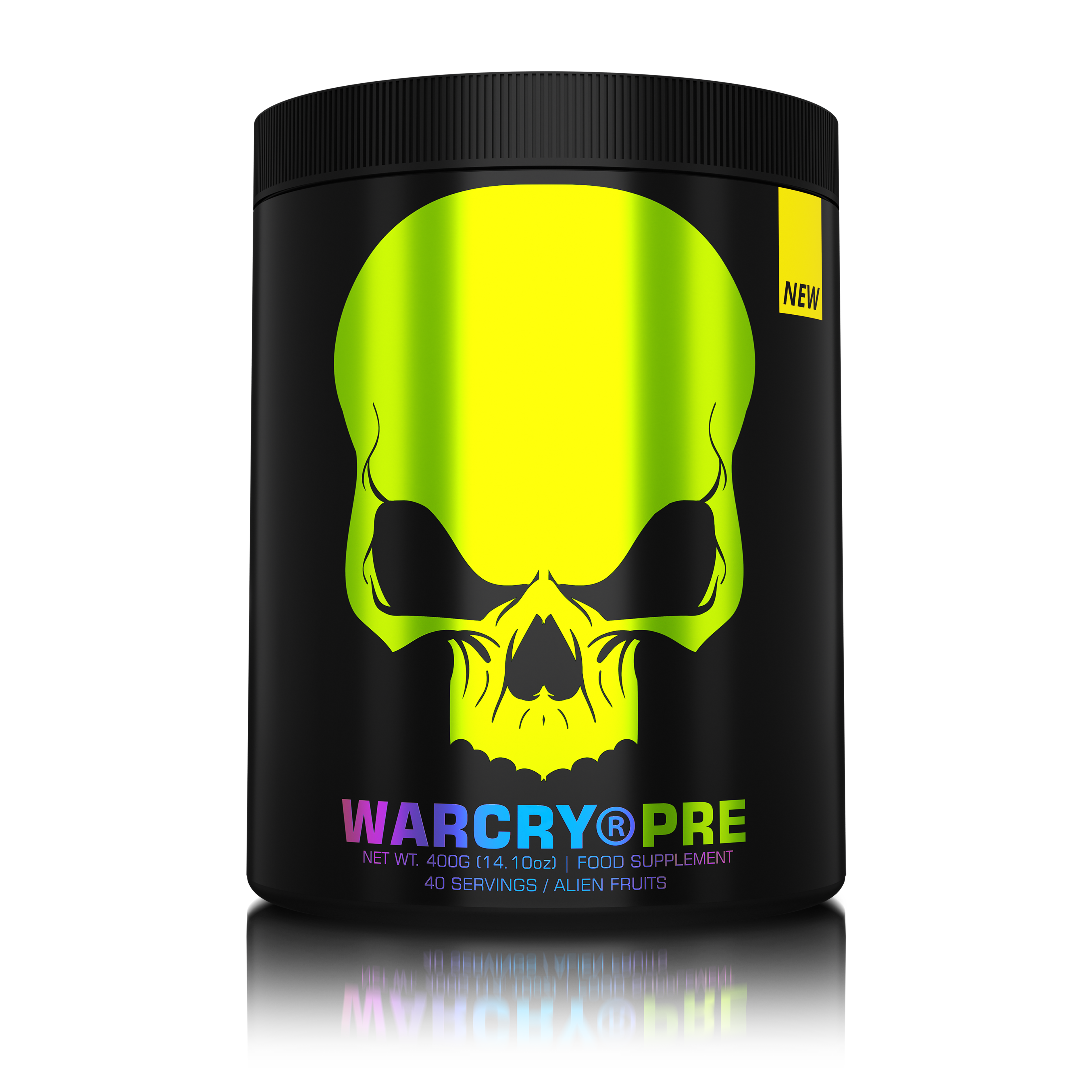 WARCRY PRE 400g - 
Pre-workout supplement for energy, pump, endurance and focus suitable for intense workouts with alien fruits flavor