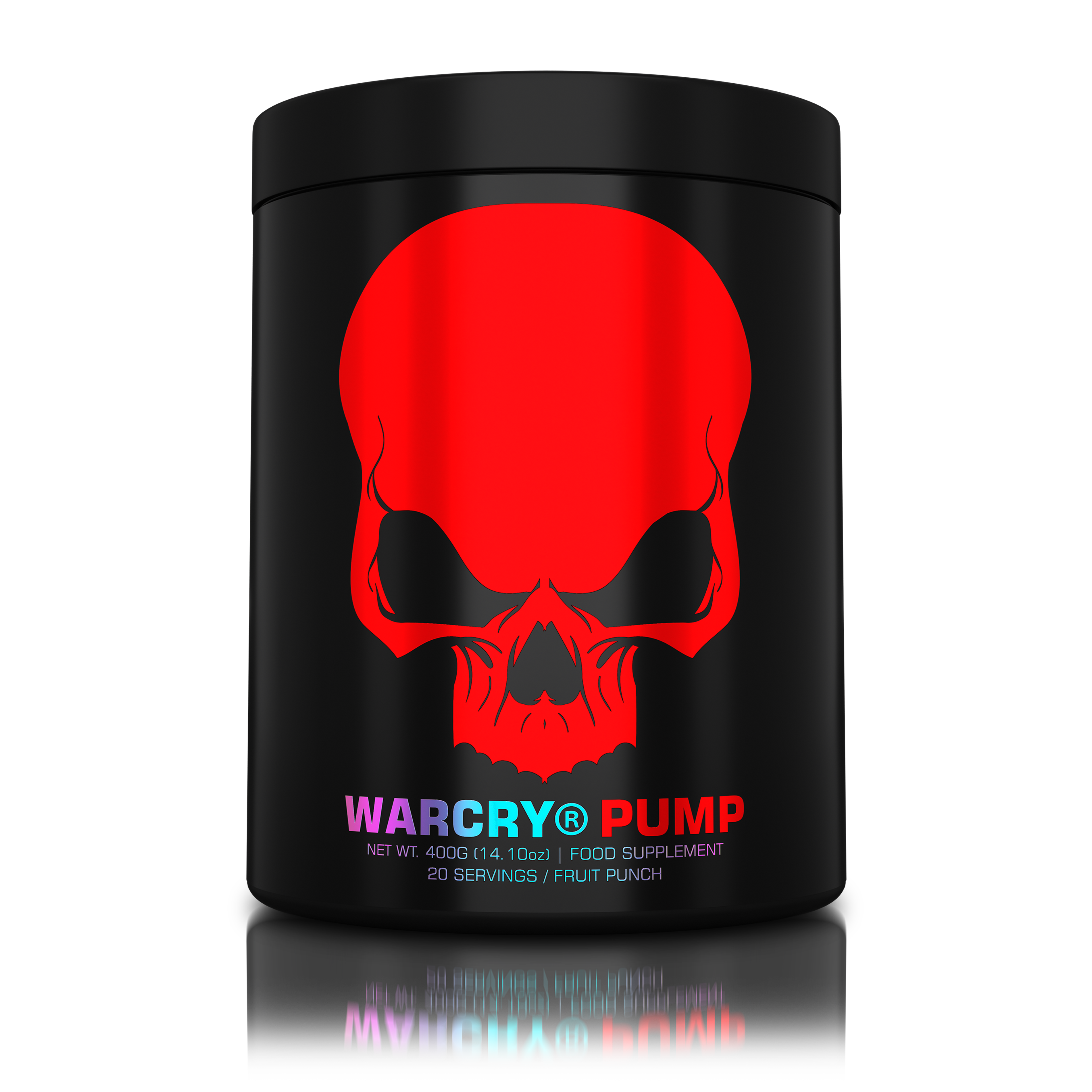 WARCRY PUMP 400g 20serv - Caffeine-free pre-workout supplement for muscle pump and endurance perfect for late workouts with fruit punch flavor