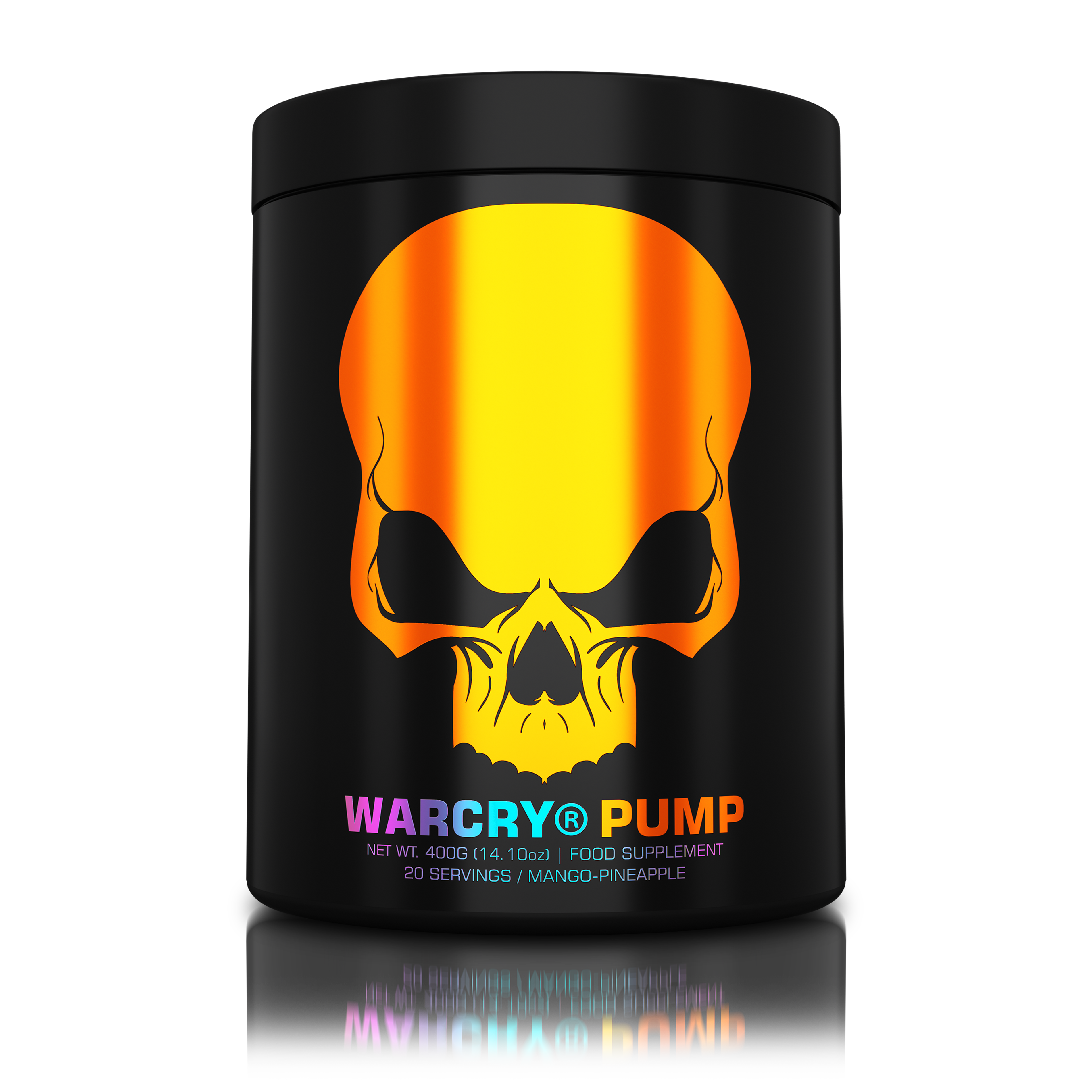 WARCRY PUMP 400g 20serv - Caffeine-free pre-workout supplement for muscle pump and endurance perfect for late workouts with mango pineapple flavor